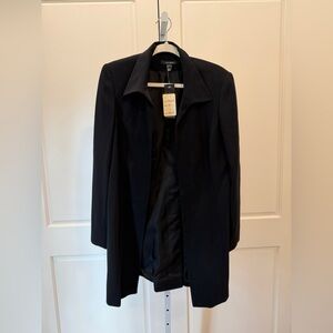 LOUBEN 3 Piece Suit Womens Black Triacetate Open Blazer, Skirt and Pants Size 10